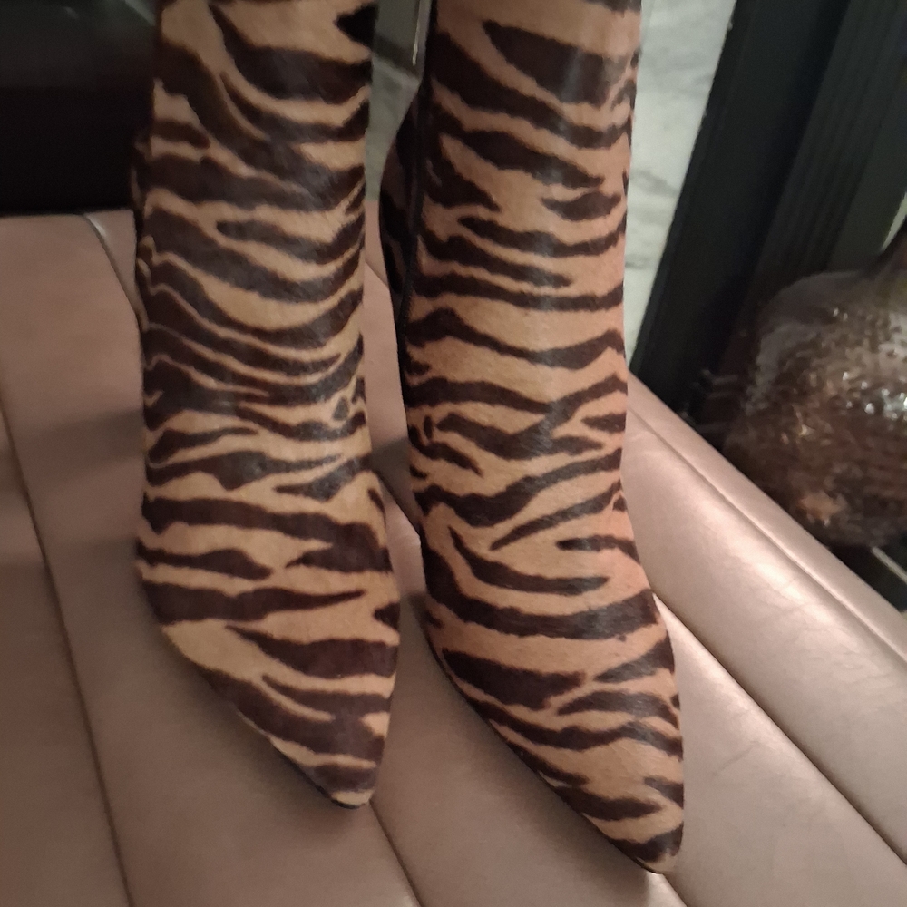 Marc Fisher Tiger Print Heeled Boots Never Worn